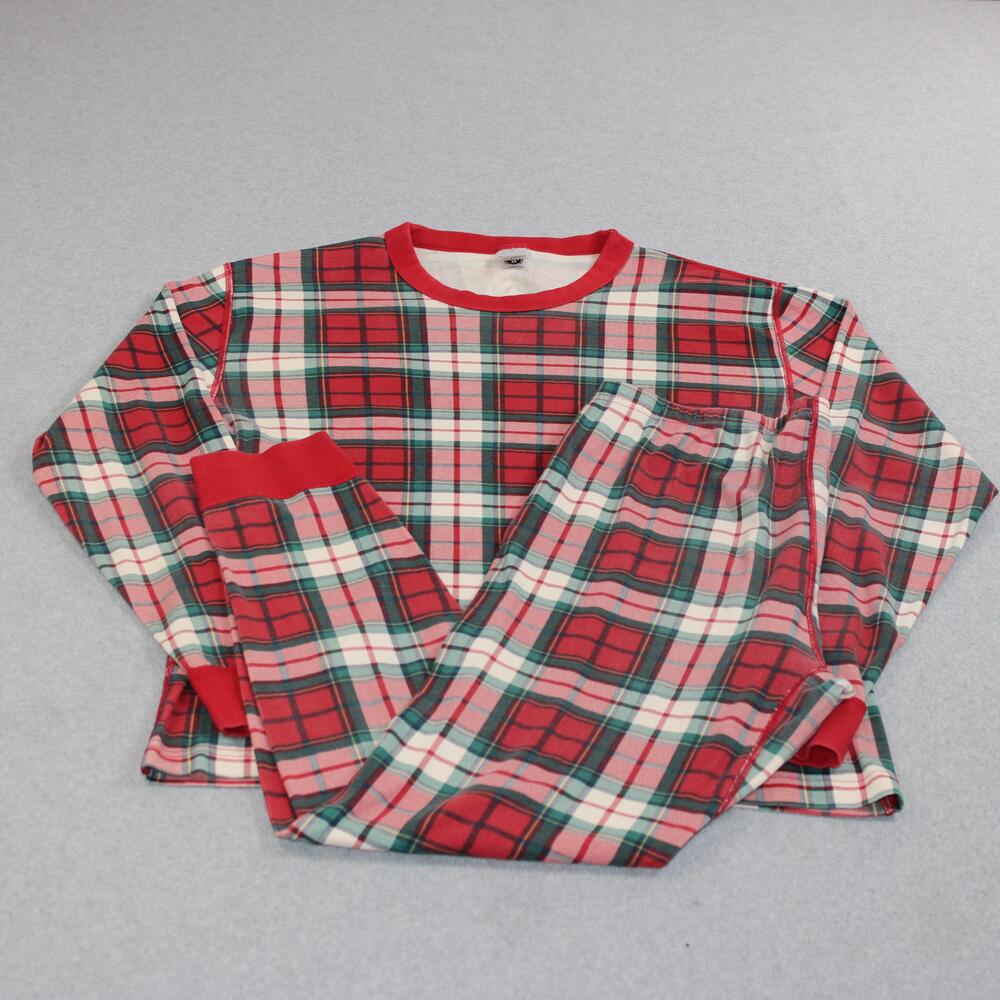Hanna Andersson Pajama Set Women XL Red Plaid Organic Cotton Jersey Christmas